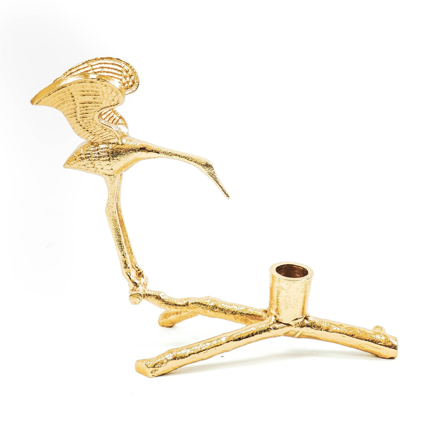 HV Jagende Vogel Kandelaar - Goud - 19x10x20cm
