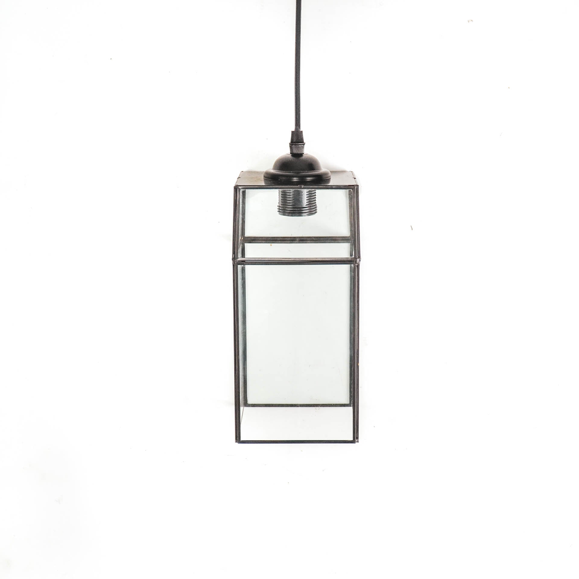 Hanglamp - Metaal/Glas - Zwart - 12x12x25cm