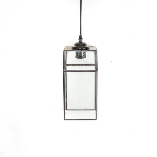 Housevitamin Hanglamp Metaal/Glas - Zwart - 12x12x25cm