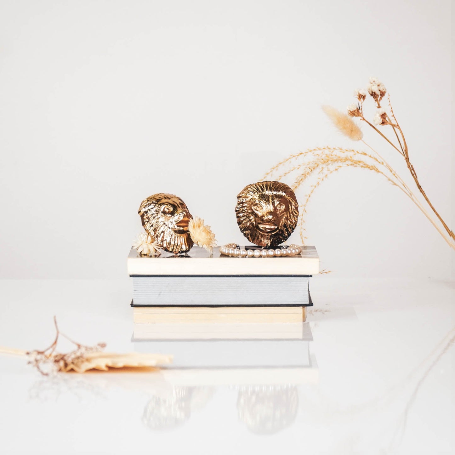 HV Leeuw Deurknoppenset - Goud - 8x8x5cm