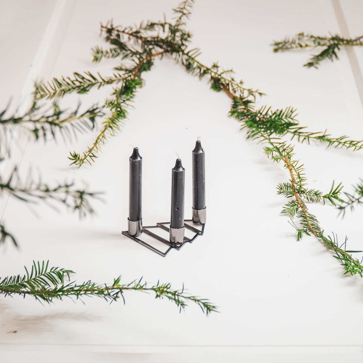 HV Kerstboom Kandelaar-Glas - 3 cups - Zwart