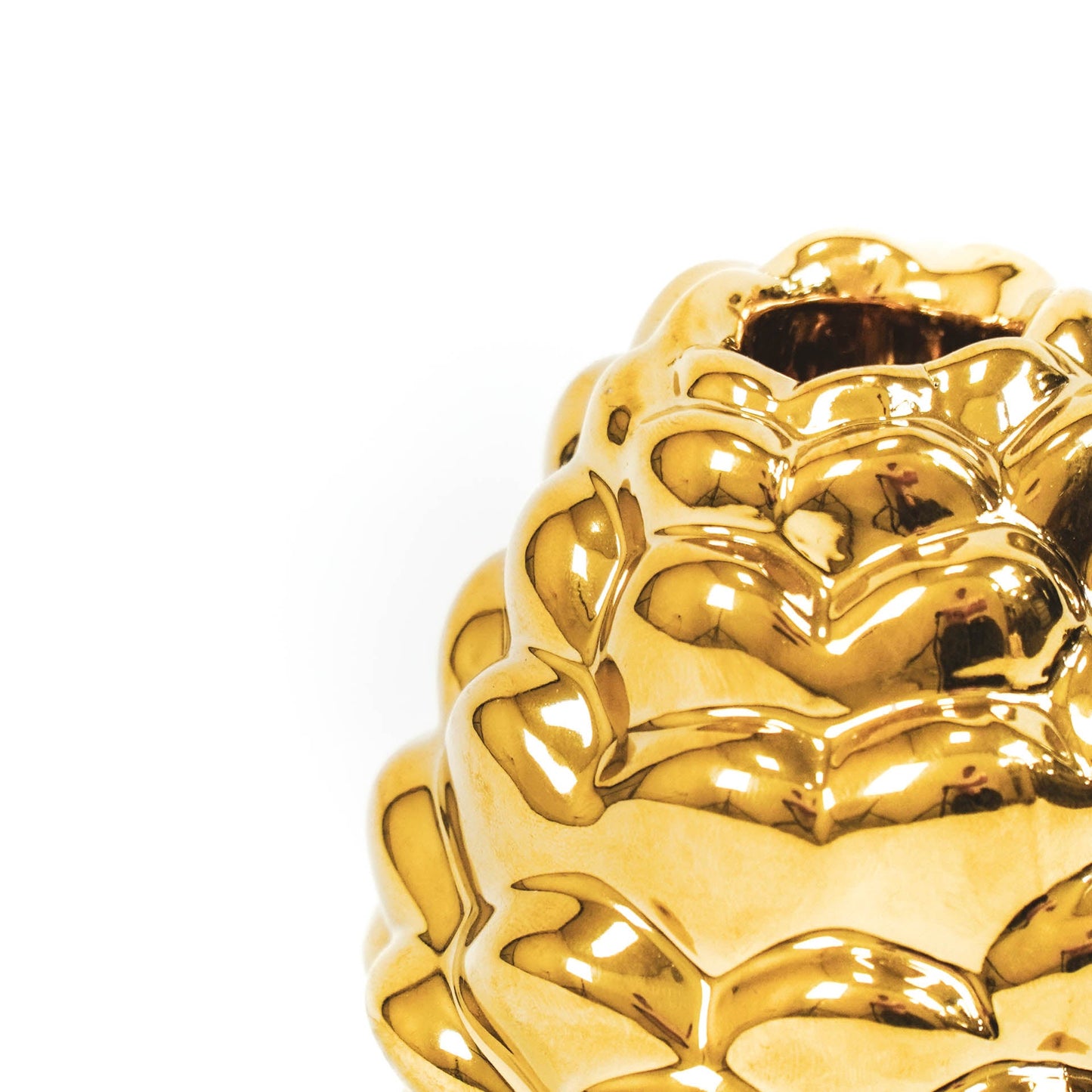 HV Dennenappel Kandelaar - Goud - 9x8,5cm