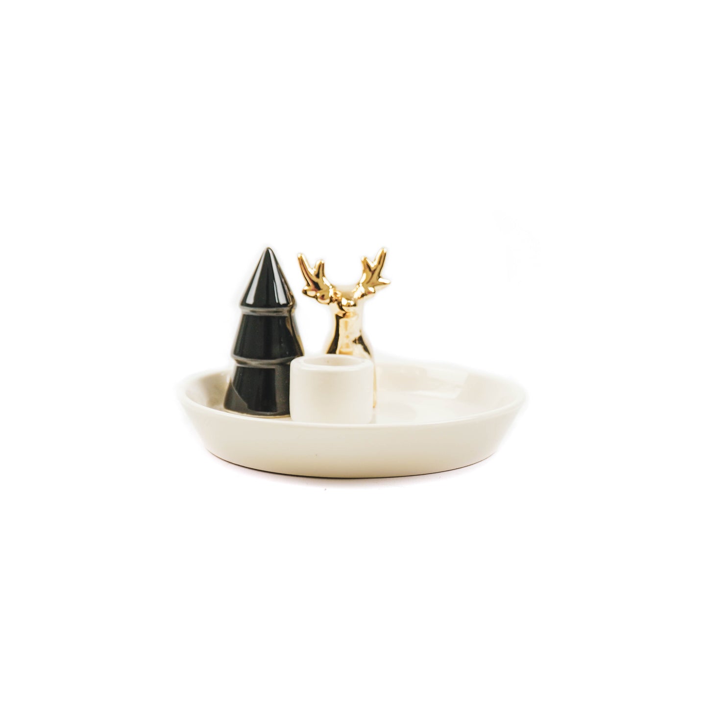 HV Kerstboom/Rendier Kandelaar - 14x14x7cm