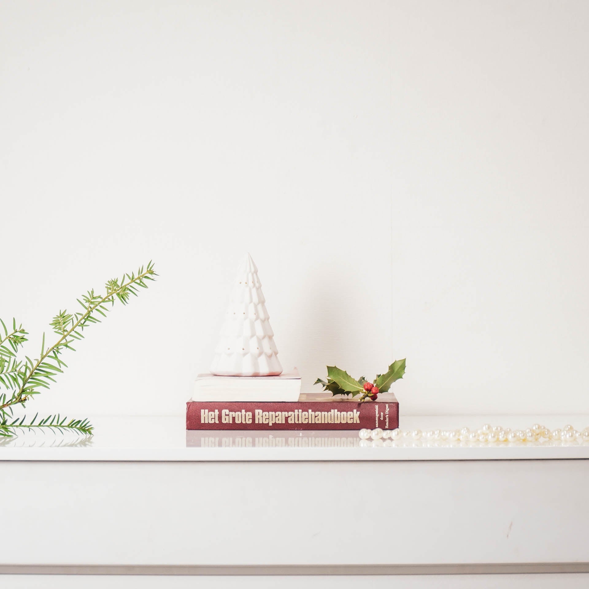 Led Lamp - Kerstboom - Keramiek - Wit - 9x9x15,5cm