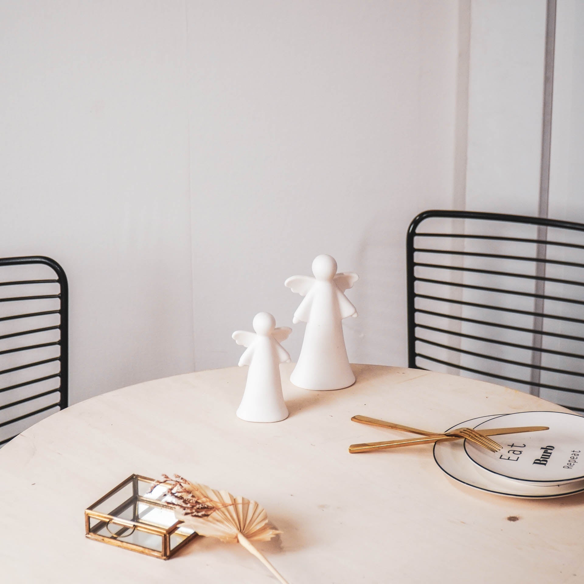 Led lamp - Engel - Keramiek - Wit - 9x6x16,5cm