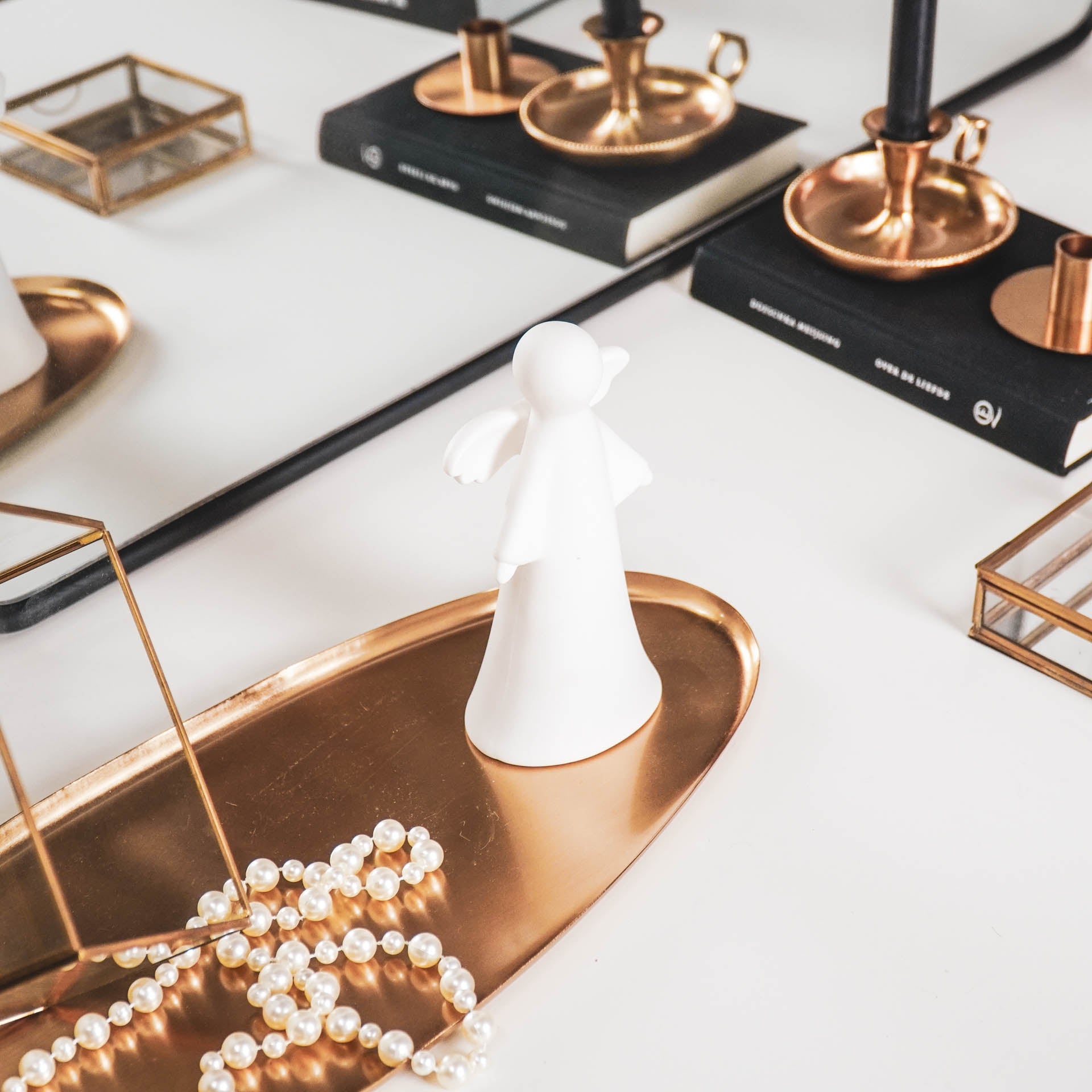 Led lamp - Engel - Keramiek - Wit - 7x5x13cm