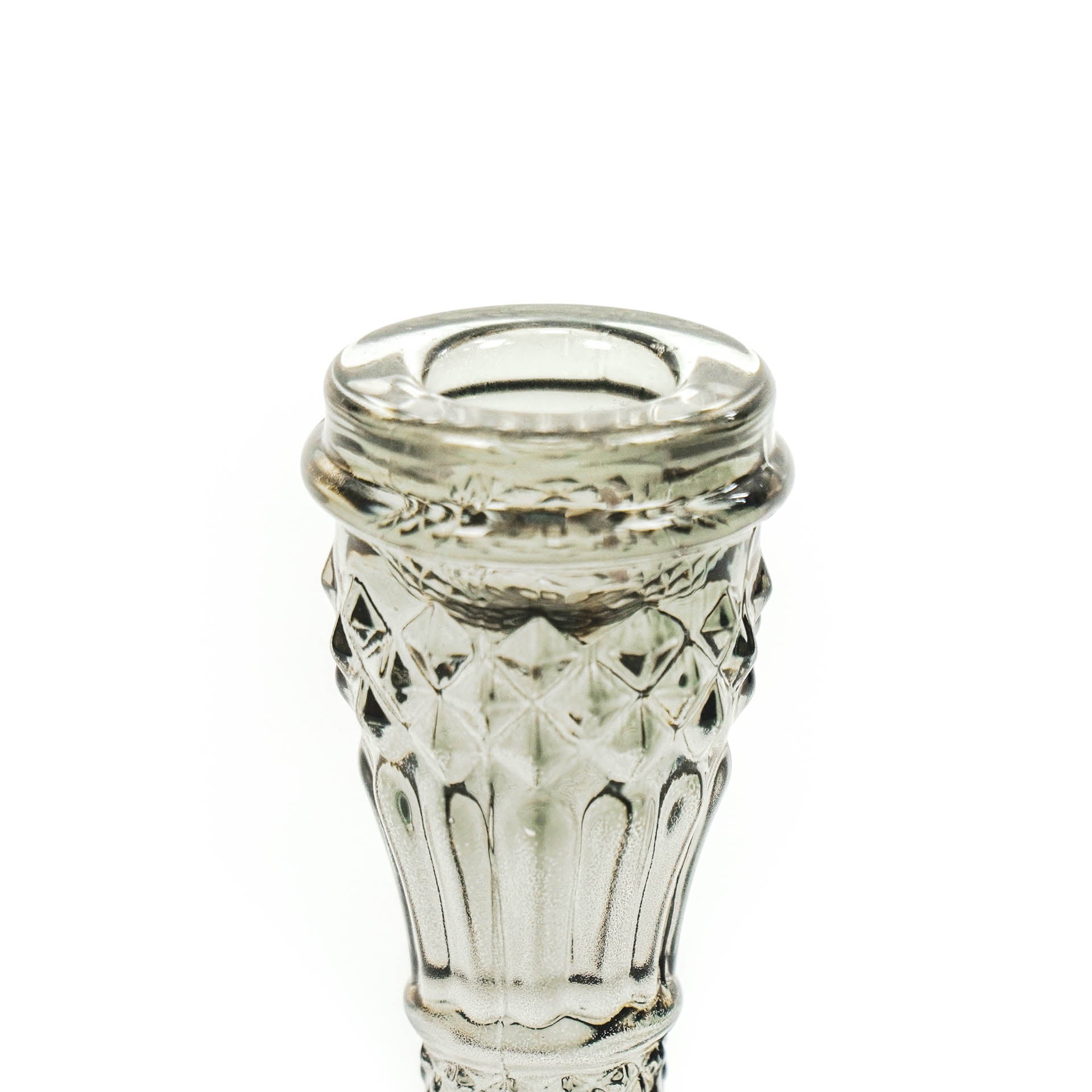 Kaarshouder-Kandelaar - Glas - Smokey - 10x21cm