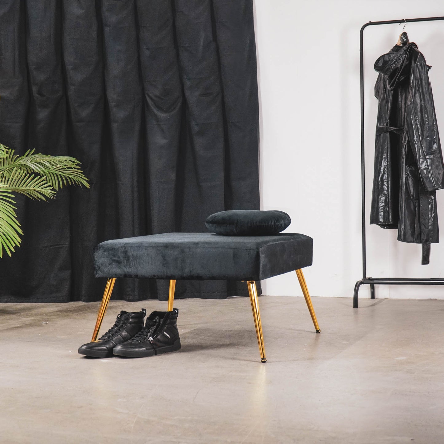HV Hocker Poef - Zwart - 70x70x44cm