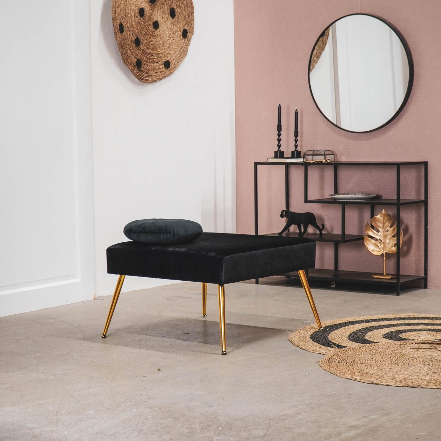 HV Hocker Poef - Zwart - 70x70x44cm