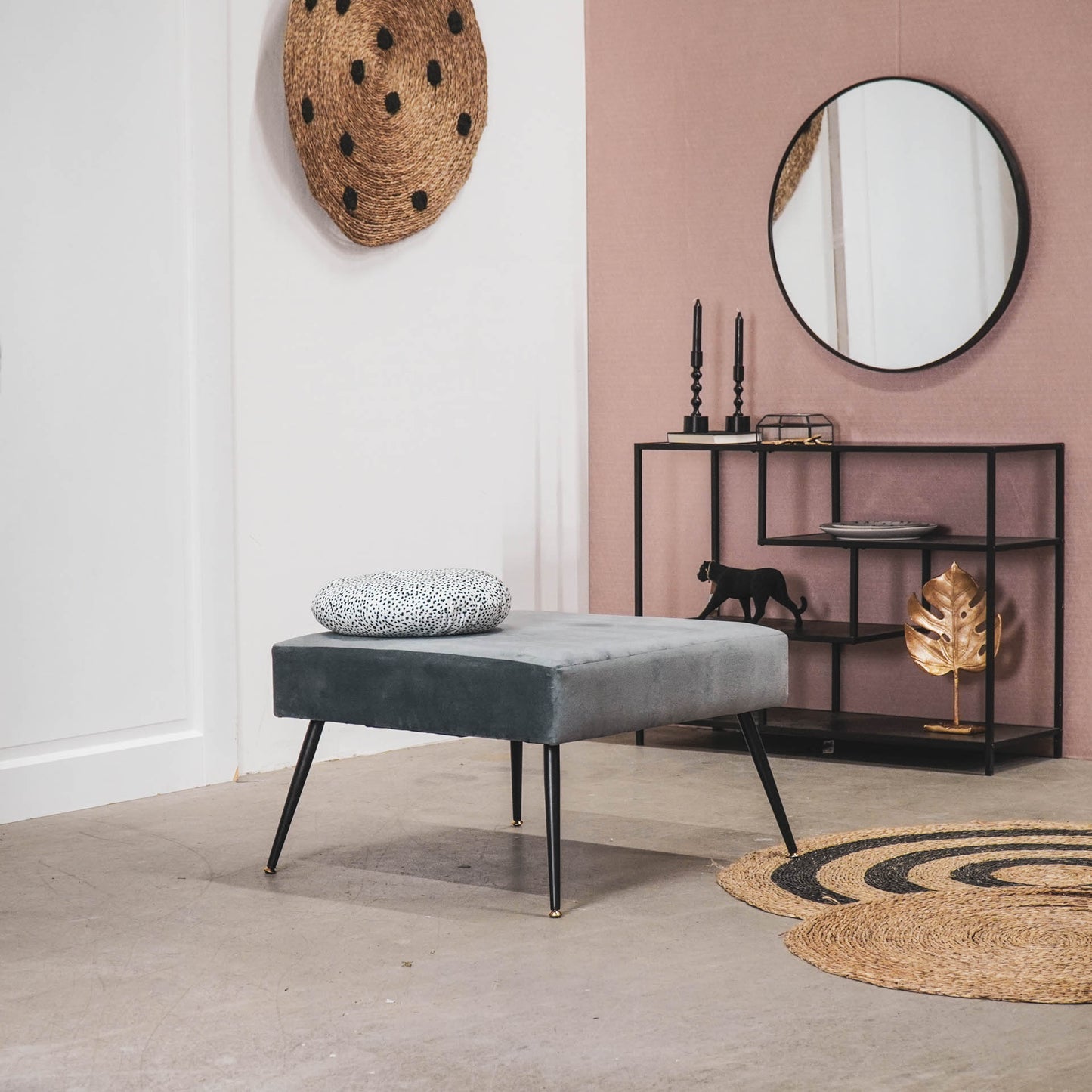 HV Hocker Poef - Grijs - 70x70x44cm