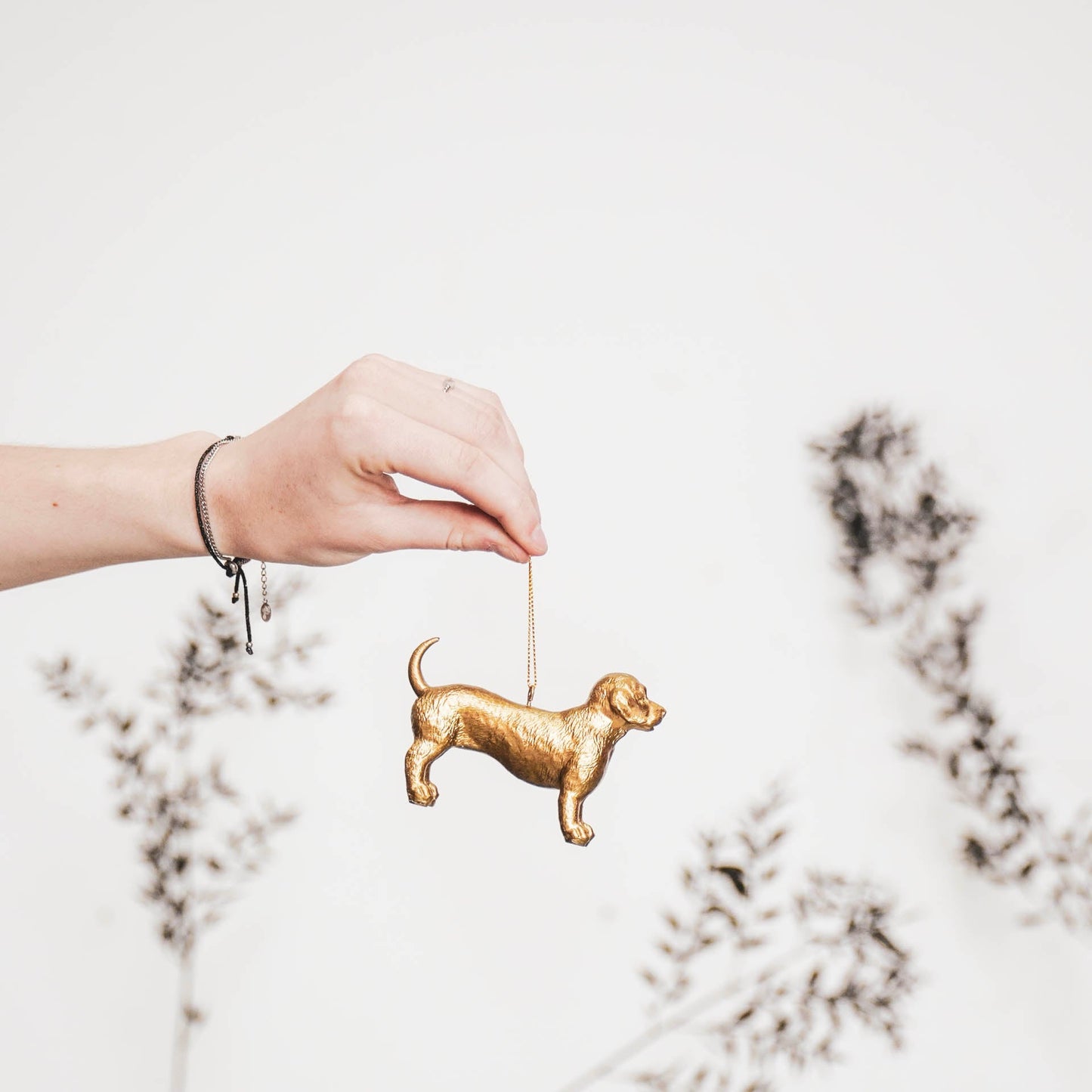 HV Teckel Hanger - Goud - 10x7x3cm
