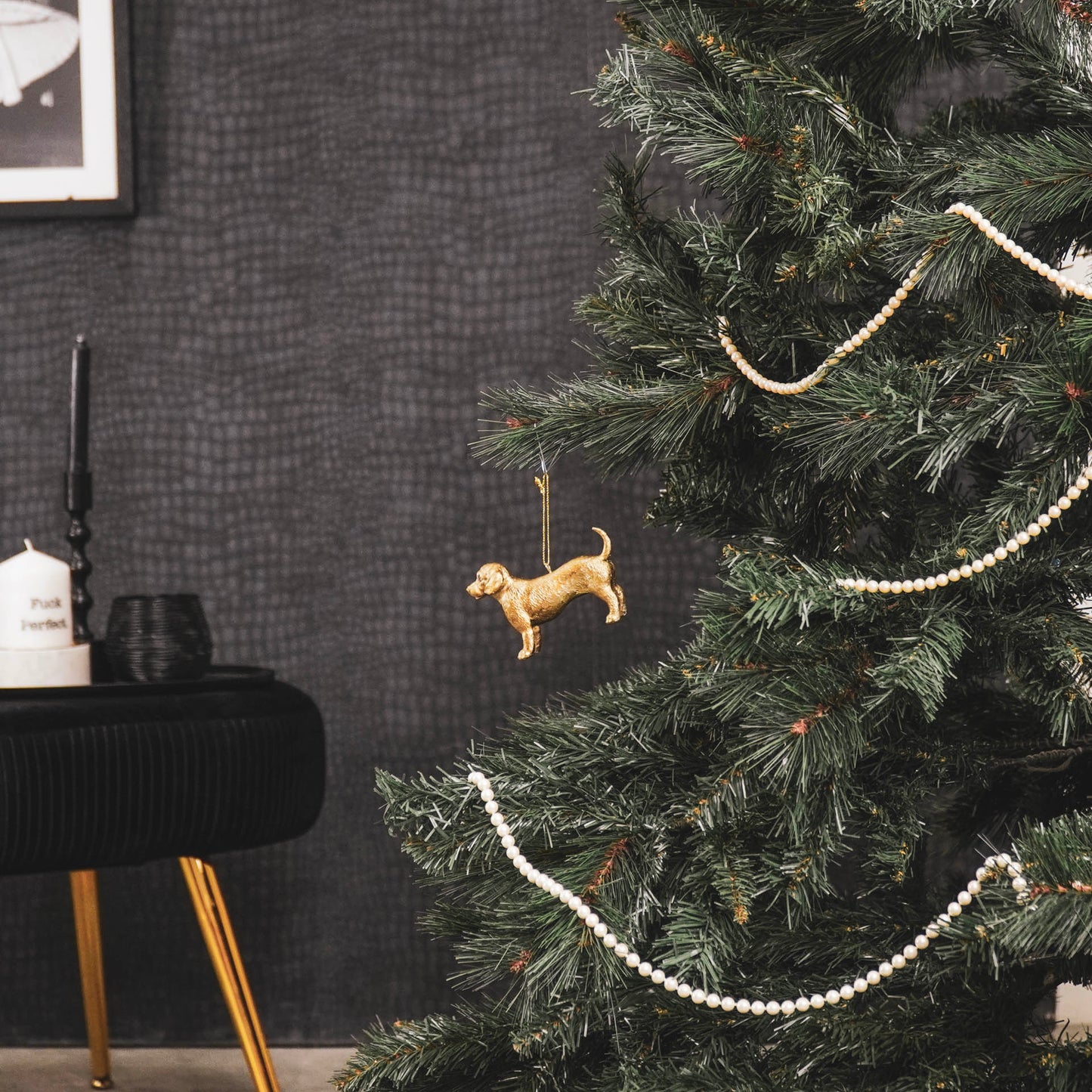 HV Teckel Hanger - Goud - 10x7x3cm