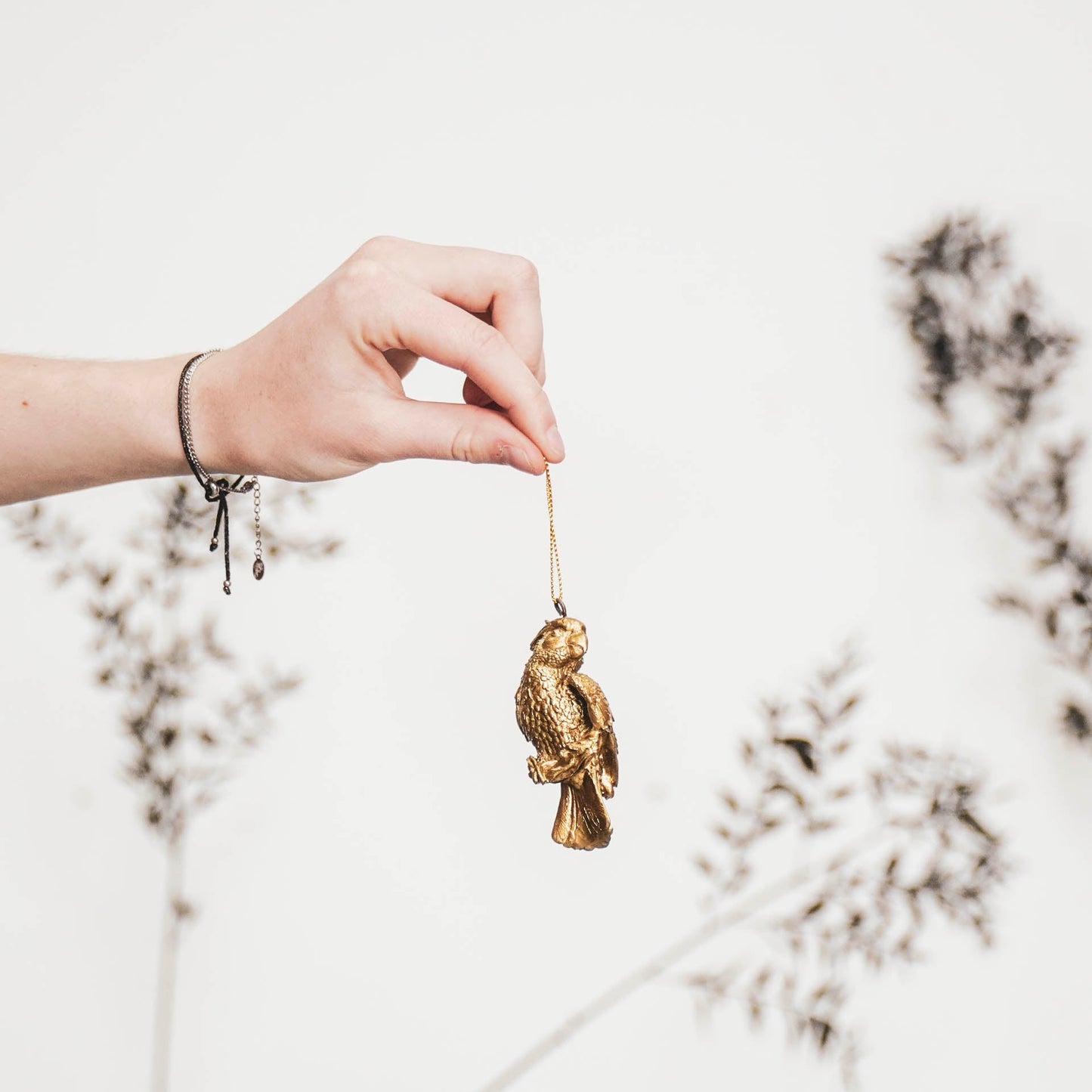 HV Papegaai Hanger - Goud - 8,5x4cm
