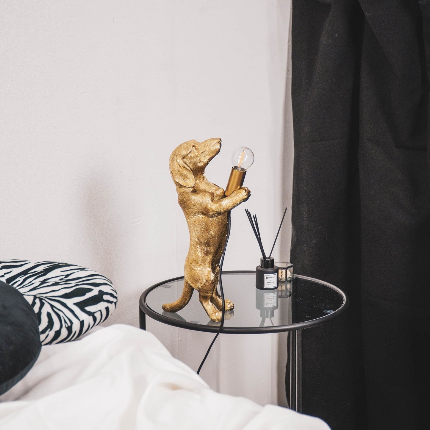 HV Teckel Lamp - Goud - 10x15x38cm