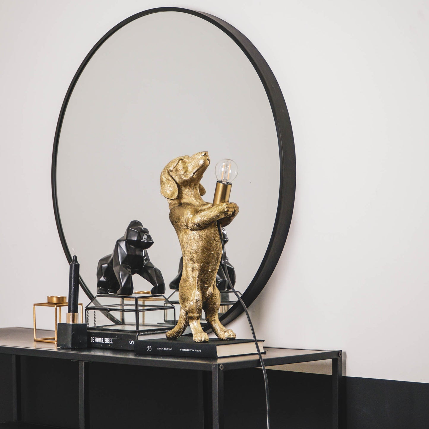 HV Teckel Lamp - Goud - 10x15x38cm