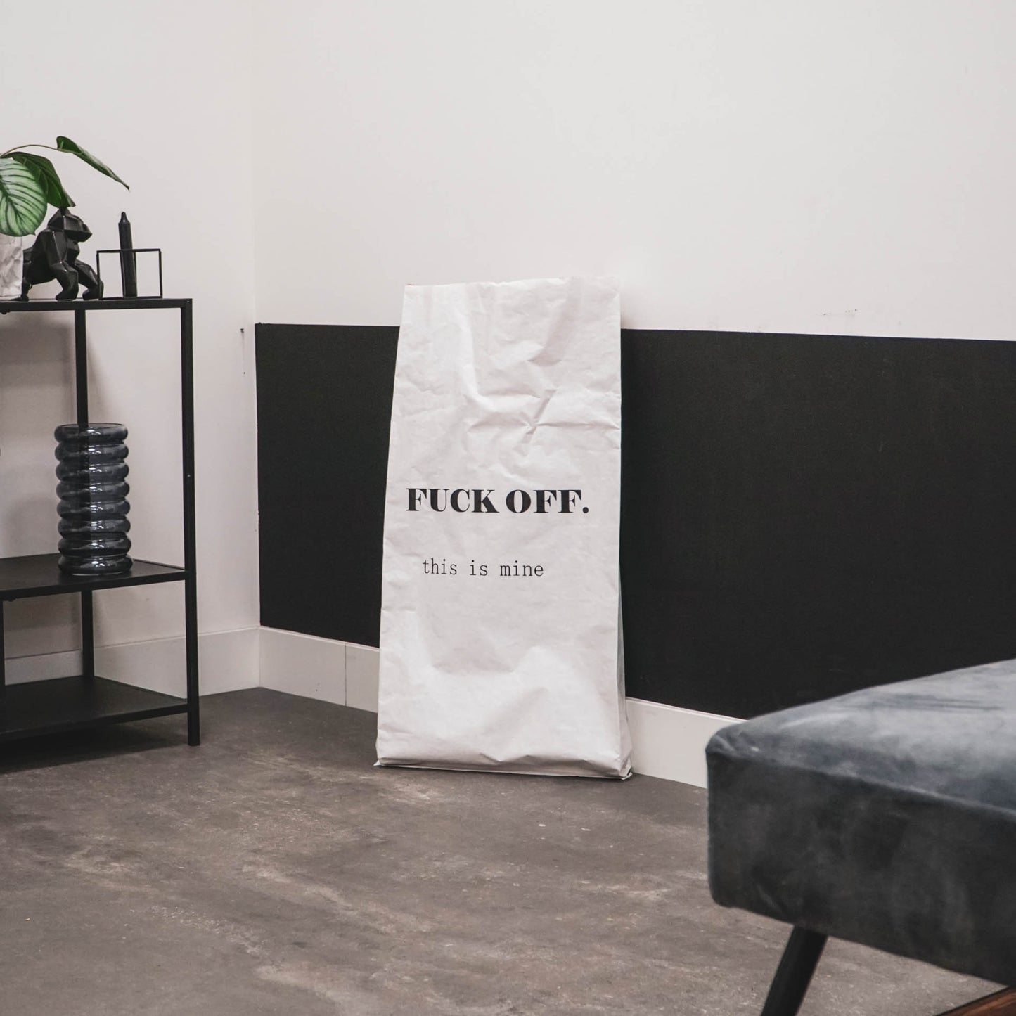 HV Fuck Off Opbergzak - Papier - 40x10x83cm