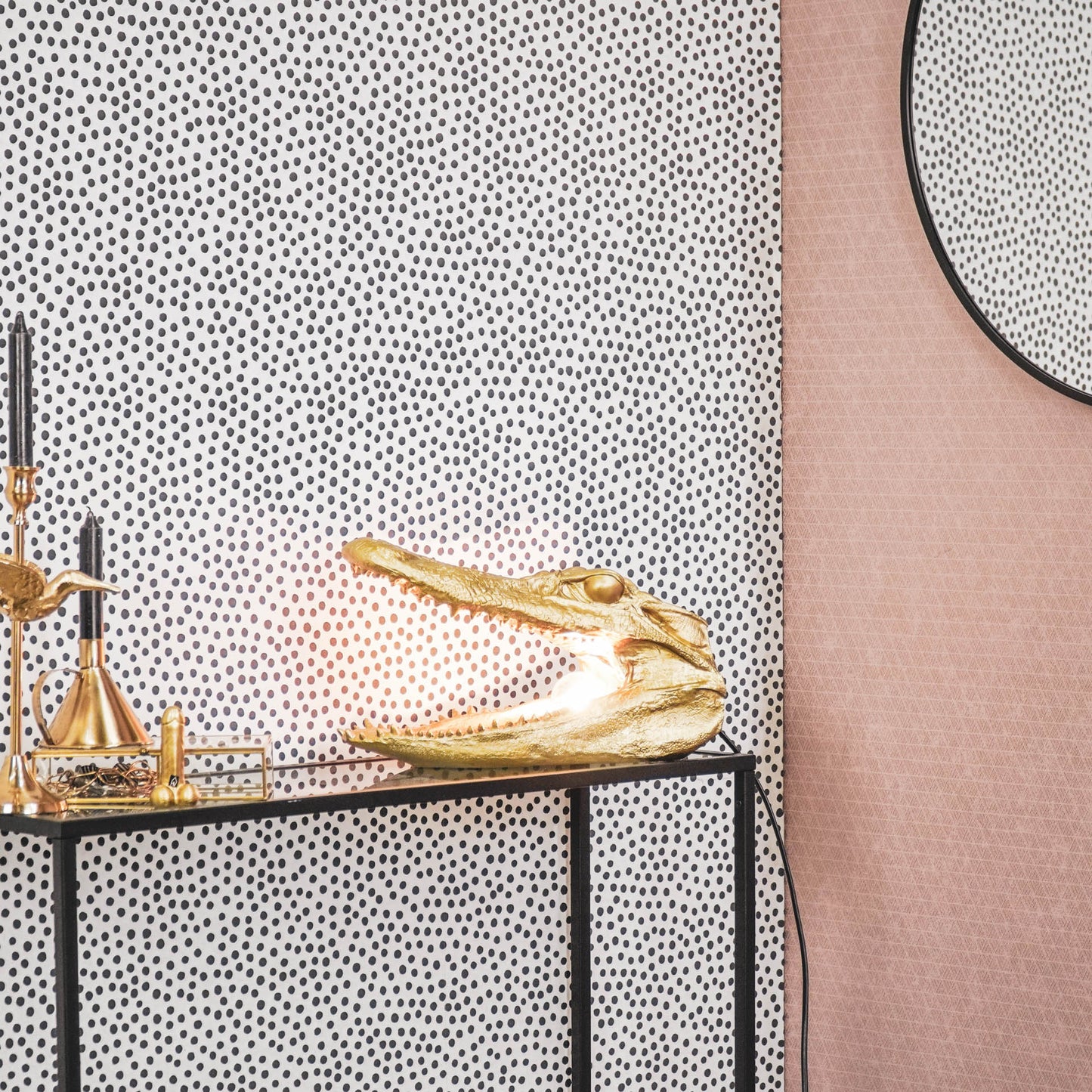 HV Krokodil Lamp - Goud - 39x18x21cm