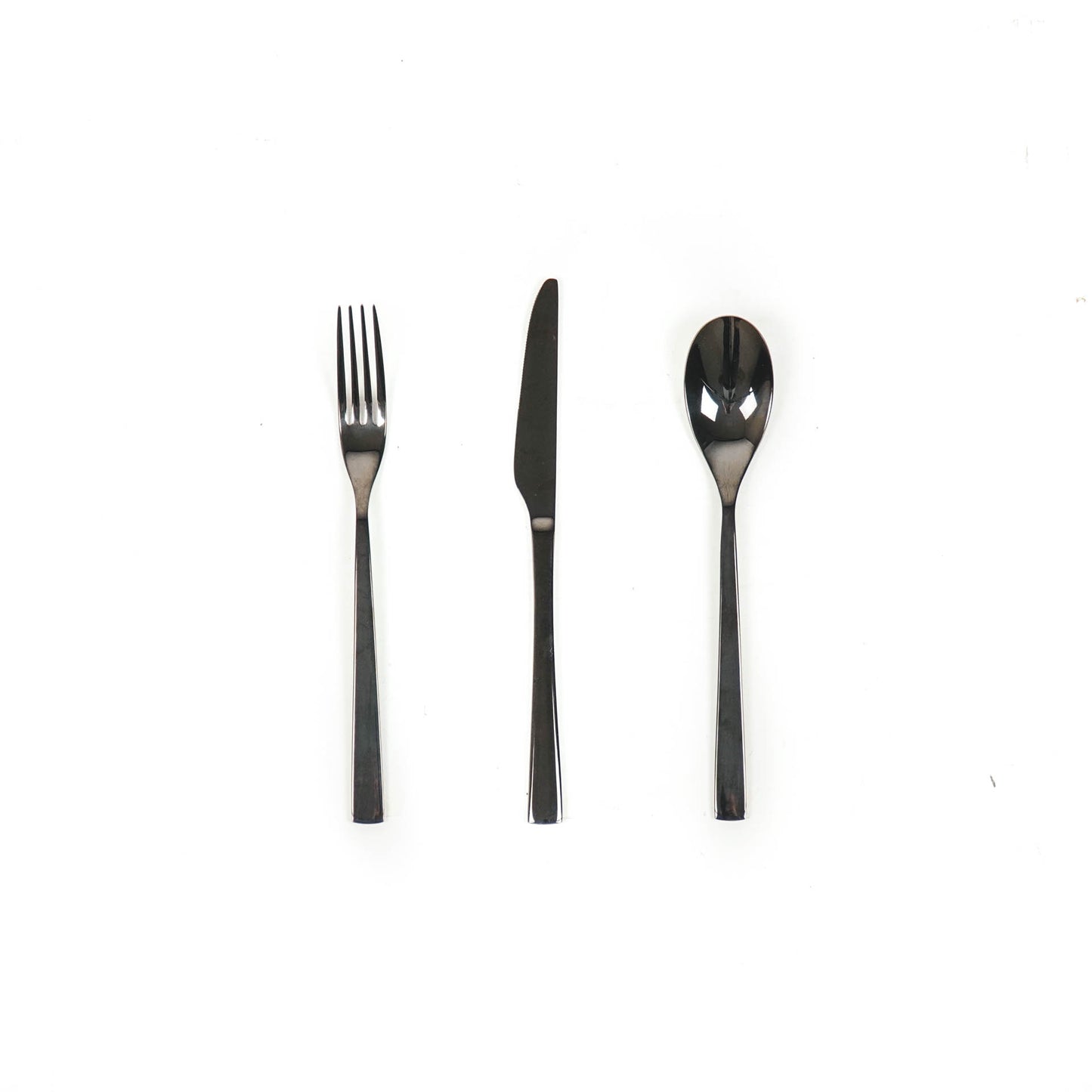 HV Bestekset - Zwart - 12 stuks - Stainless steel
