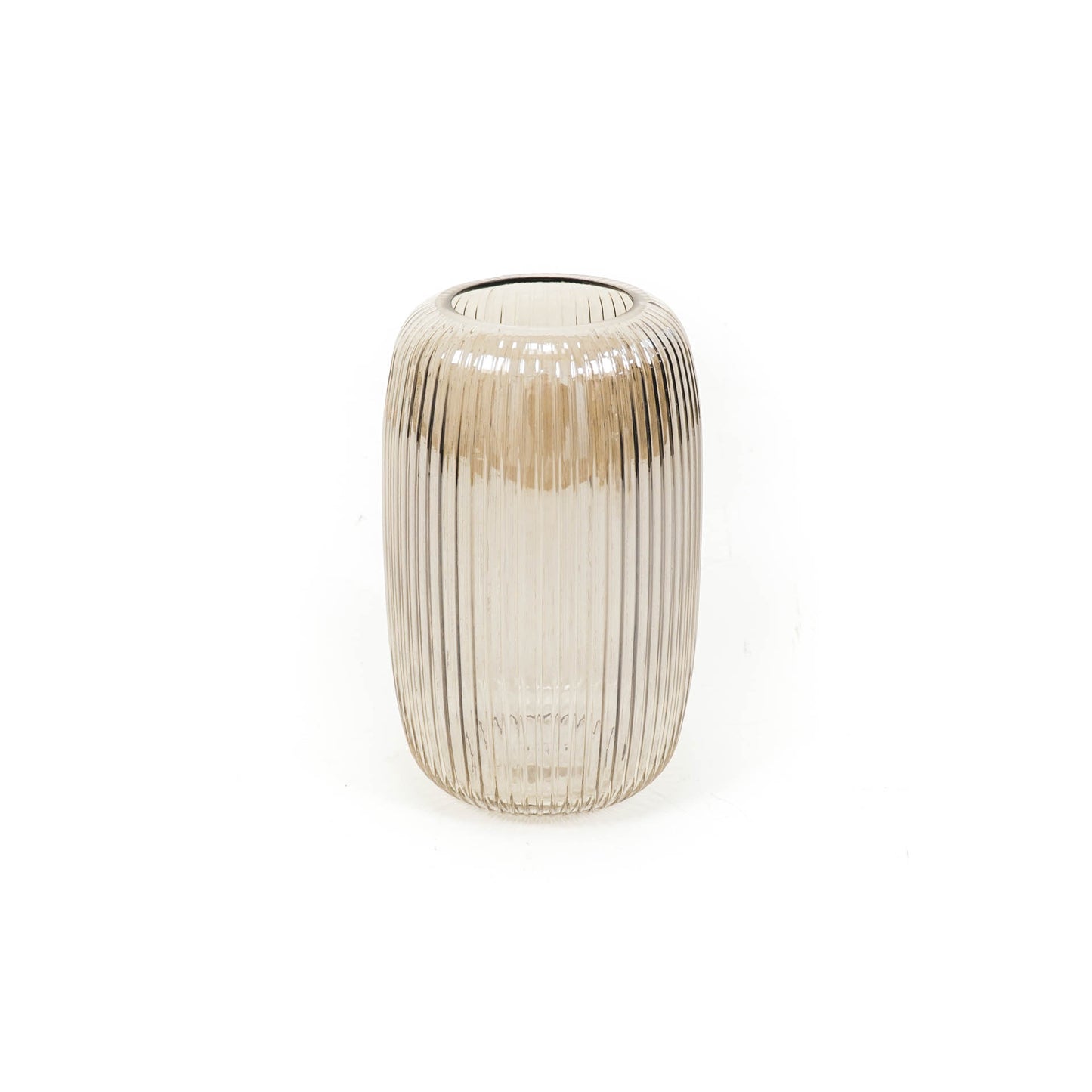 HV Geribbelde Vaas - Zwart - 15.5x25cm