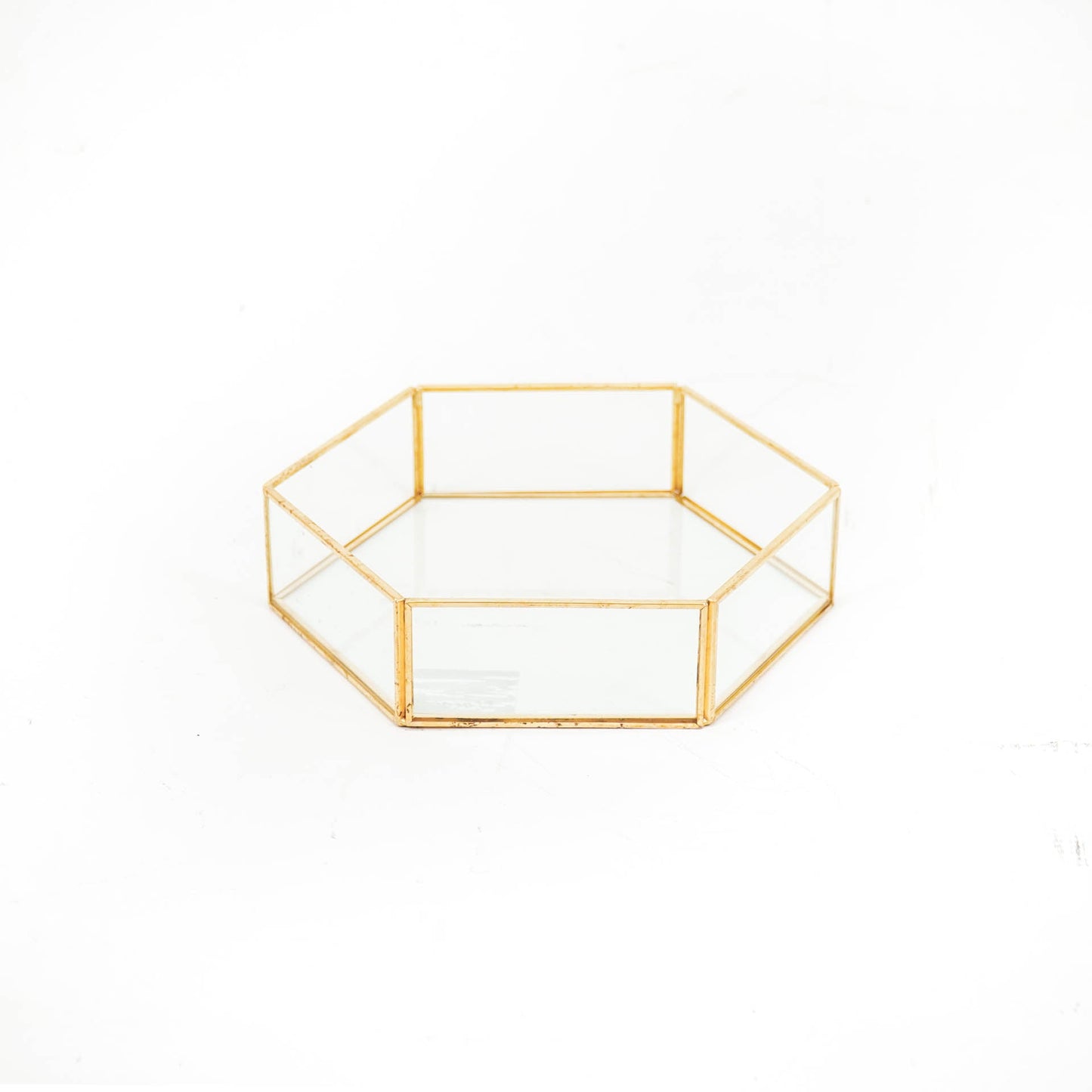 HV Glazen Box - Goud - 19x16,5x4,5cm