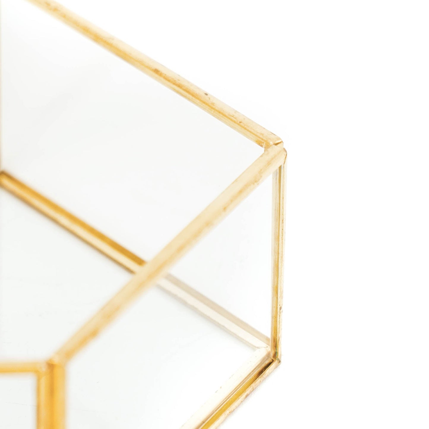 HV Glazen Box - Goud - 19x16,5x4,5cm