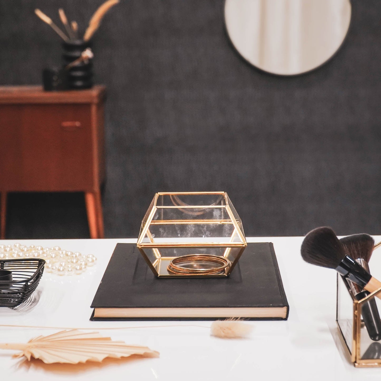 HV Glazen box Goud - 13x13x9cm
