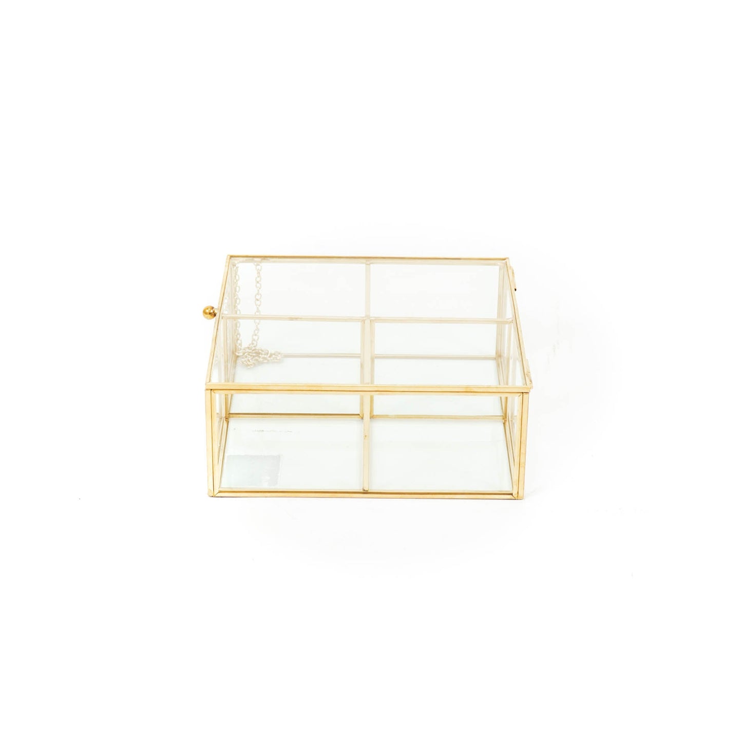 HV Glazen Box - Goud - 16x16x6,5cm