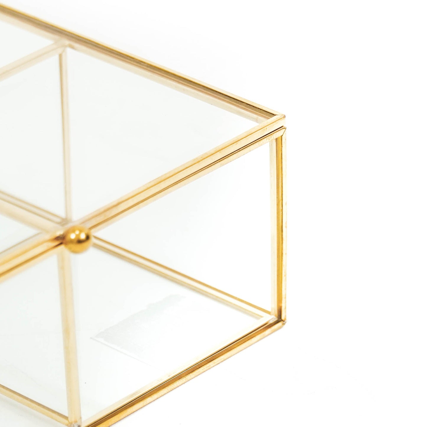 HV Glazen Box - Goud - 16x16x6,5cm