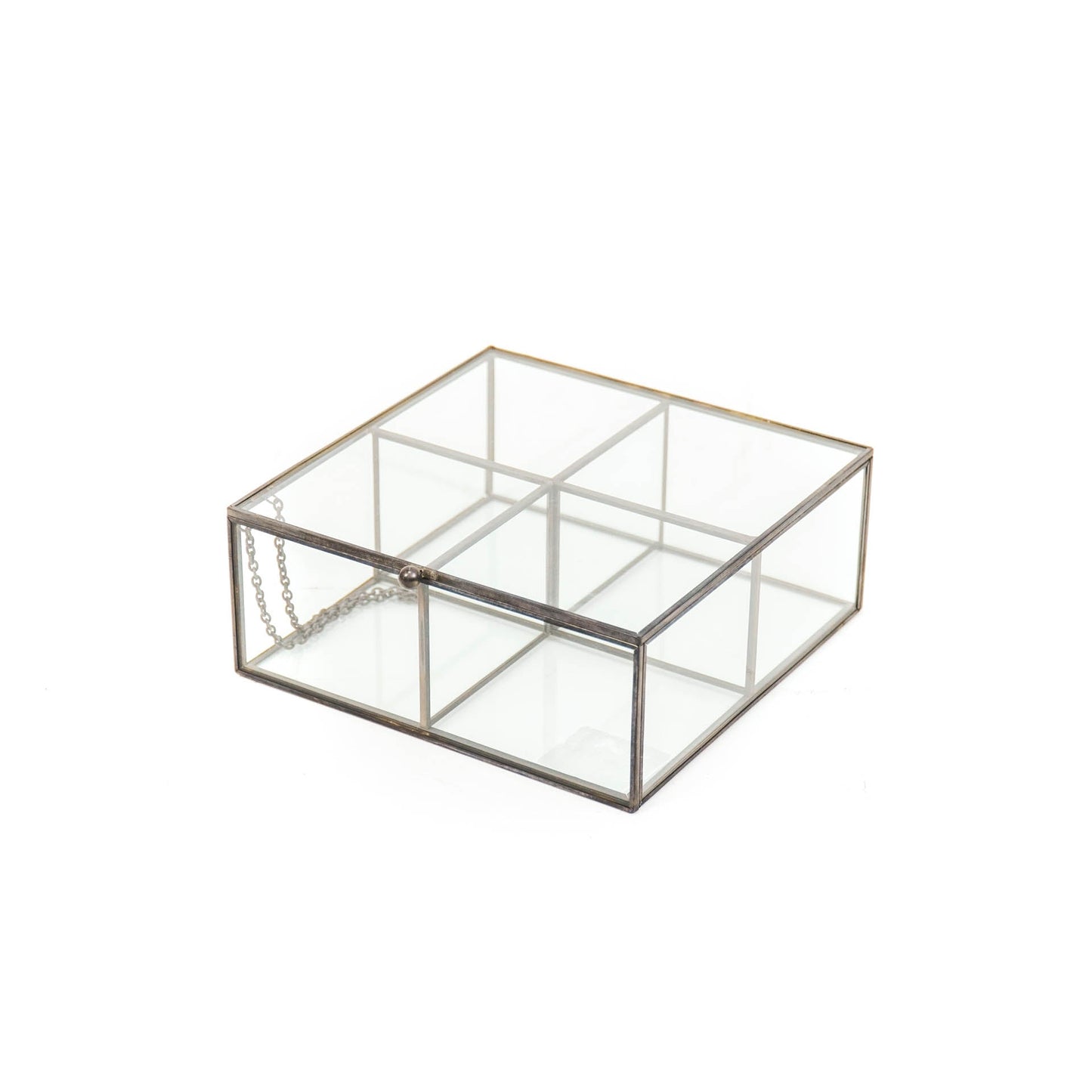 HV Glazen box Zwart - 16x16x6,5cm