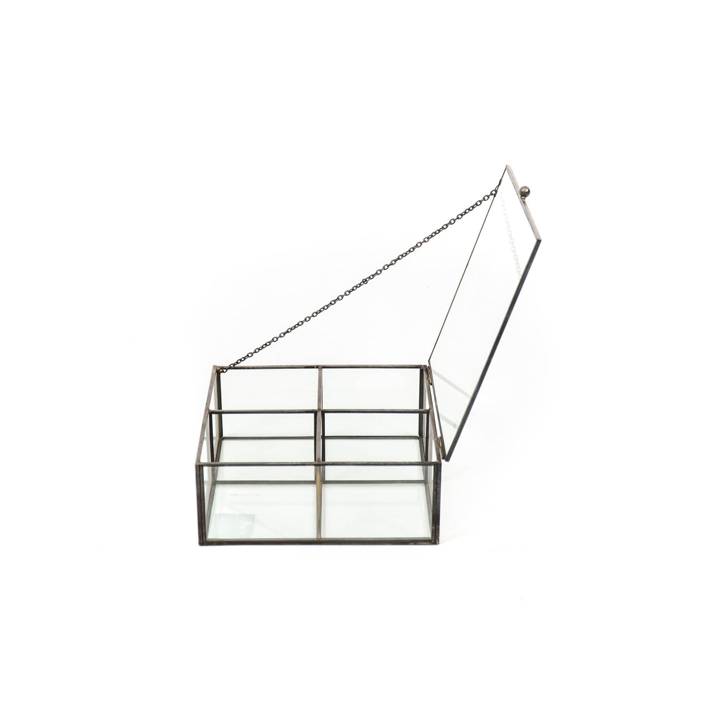 HV Glazen box Zwart - 16x16x6,5cm