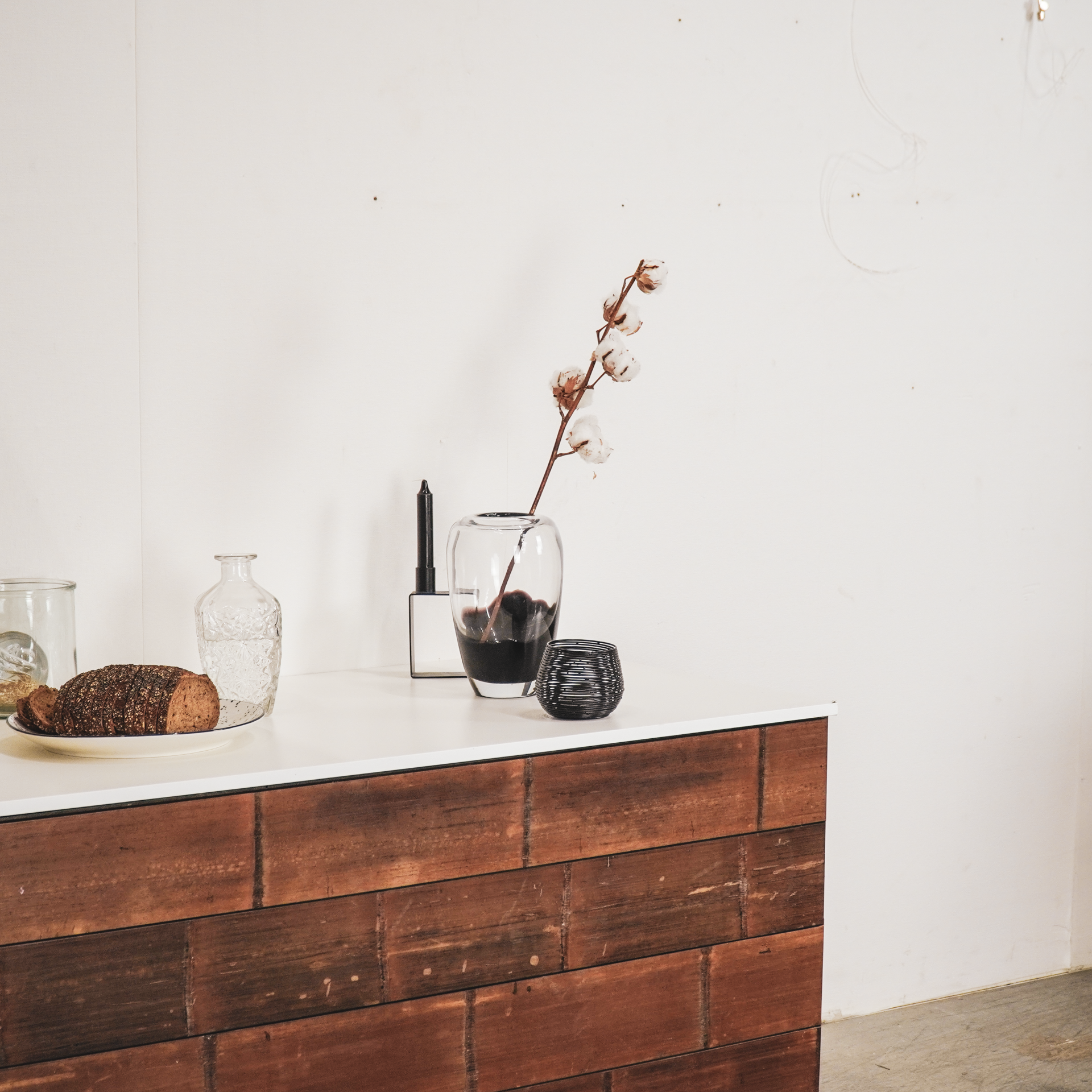 Vaas - Dipdye - Glas - Helder/Zwart - 15x22cm