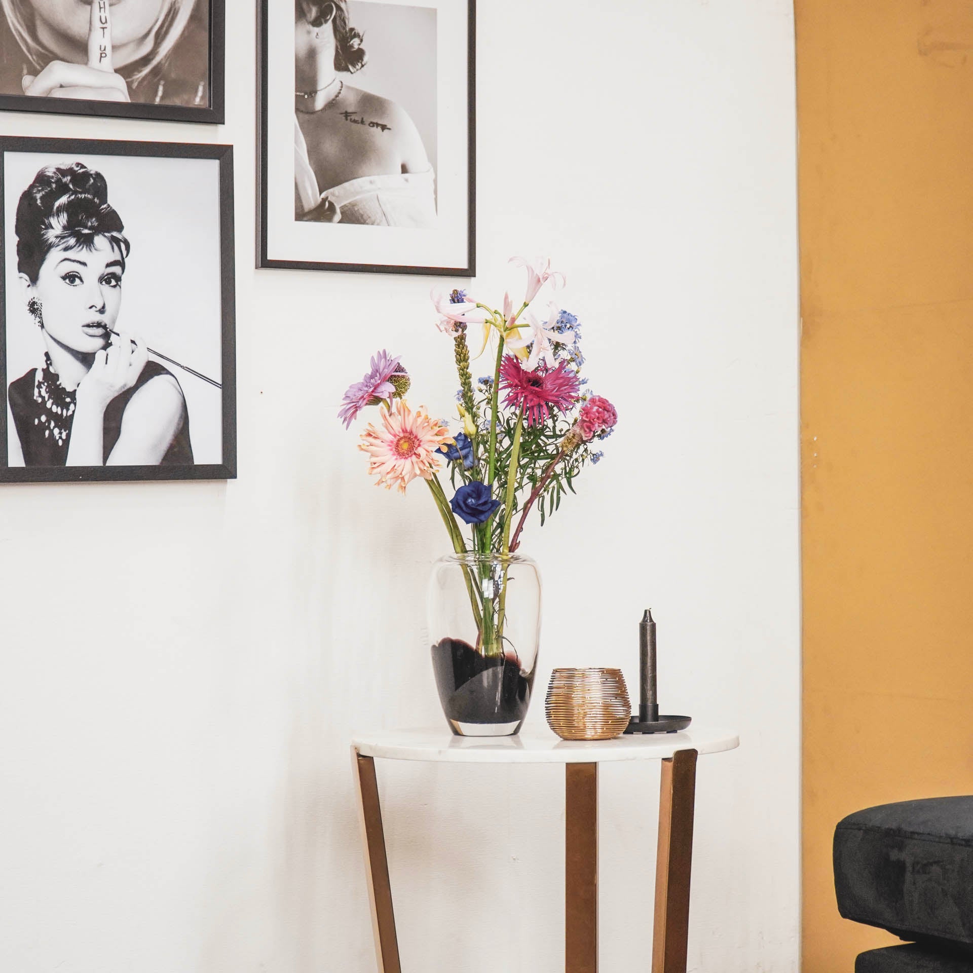 Vaas - Dipdye - Glas - Helder/Zwart - 15x22cm