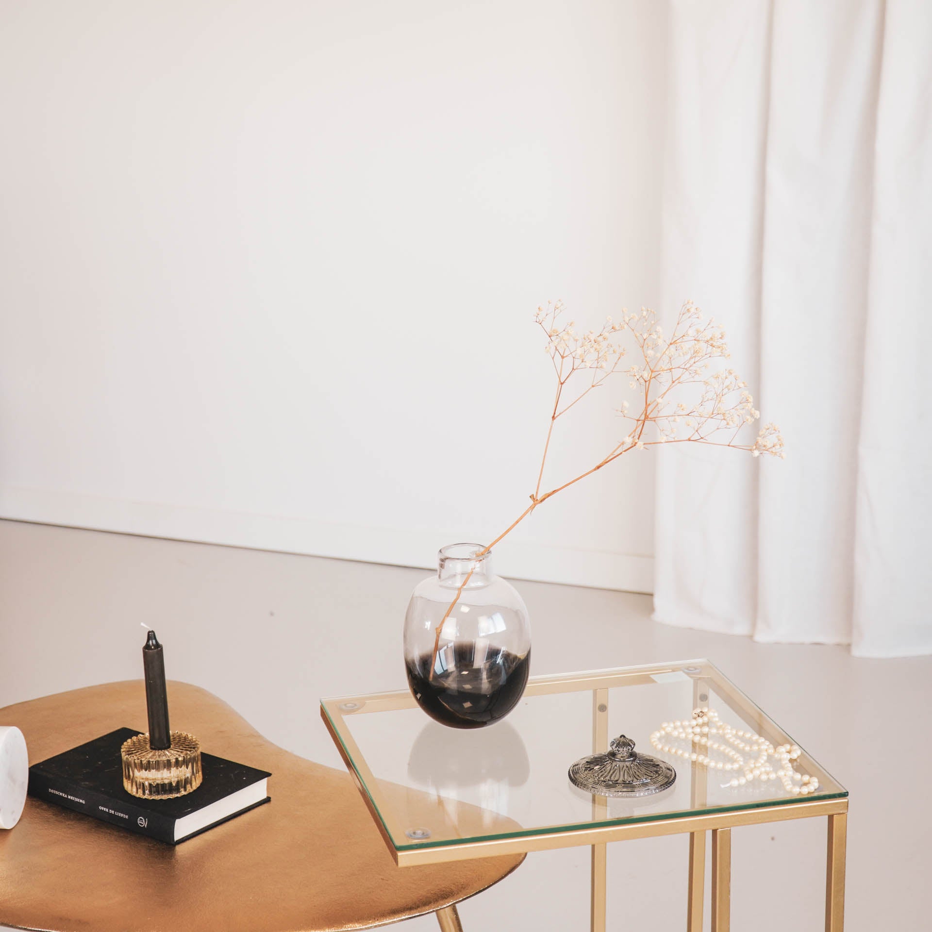 Flesvaasje van dip dye glas