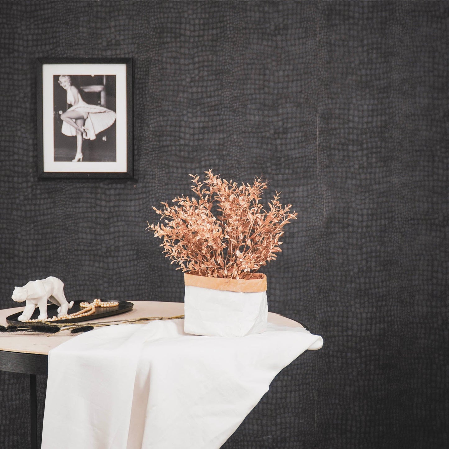 HV Plant in Pot - Goud/Zwart - Kunststof