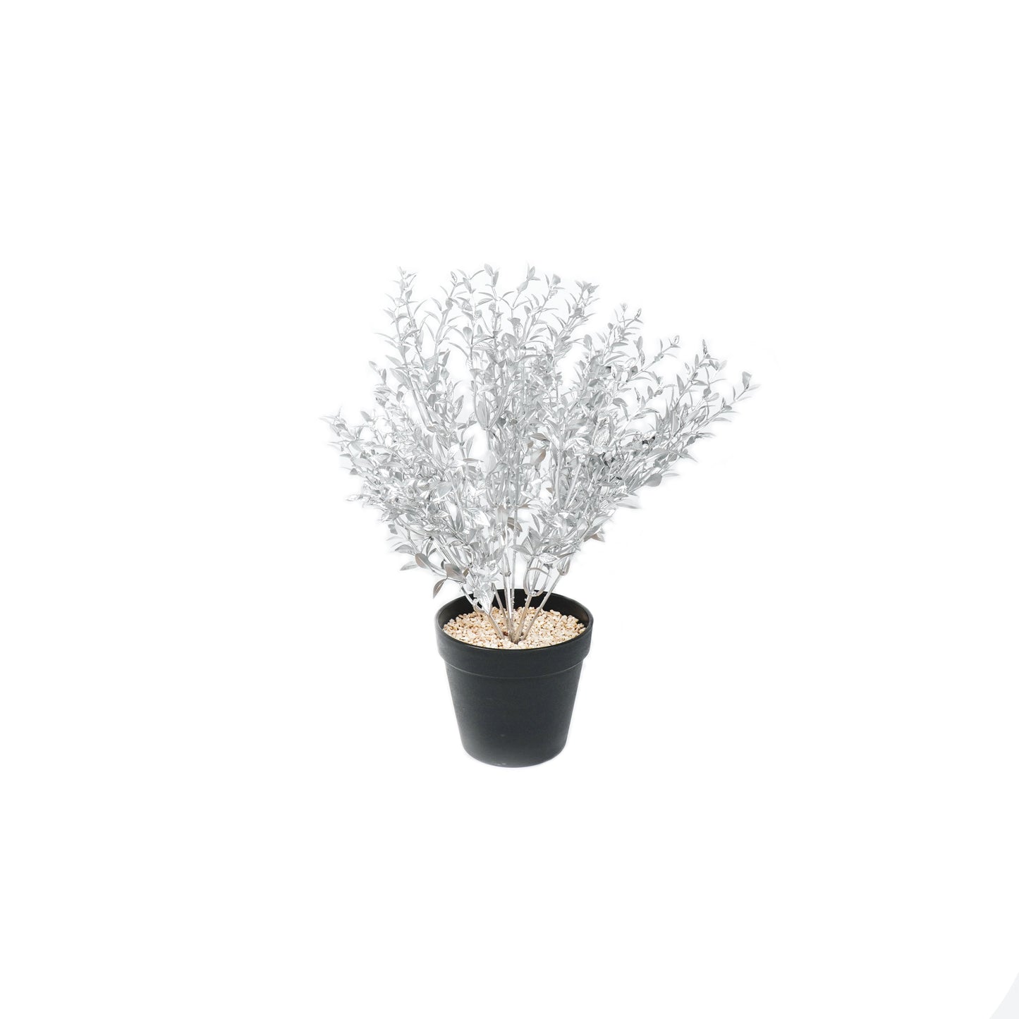 HV Plant in Pot - Zilver/Zwart - Kunststof