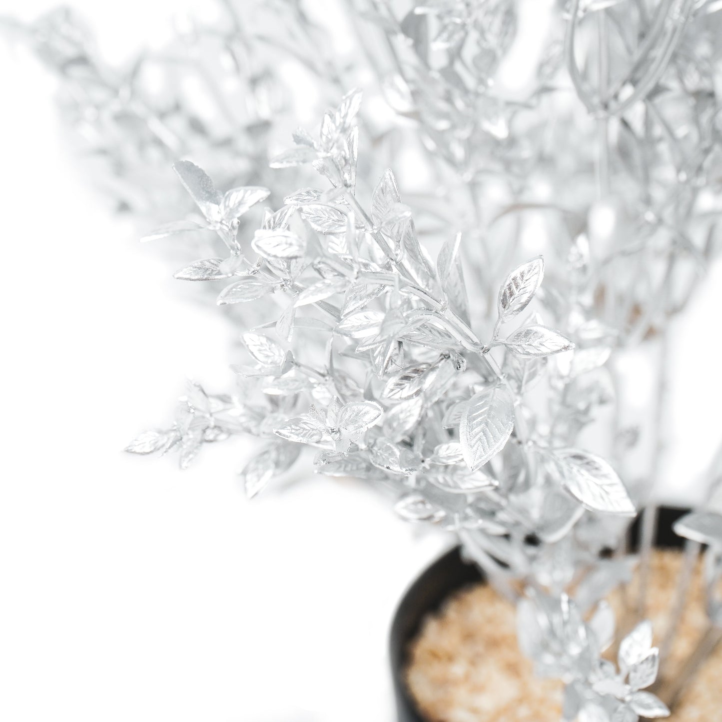 HV Plant in Pot - Zilver/Zwart - Kunststof