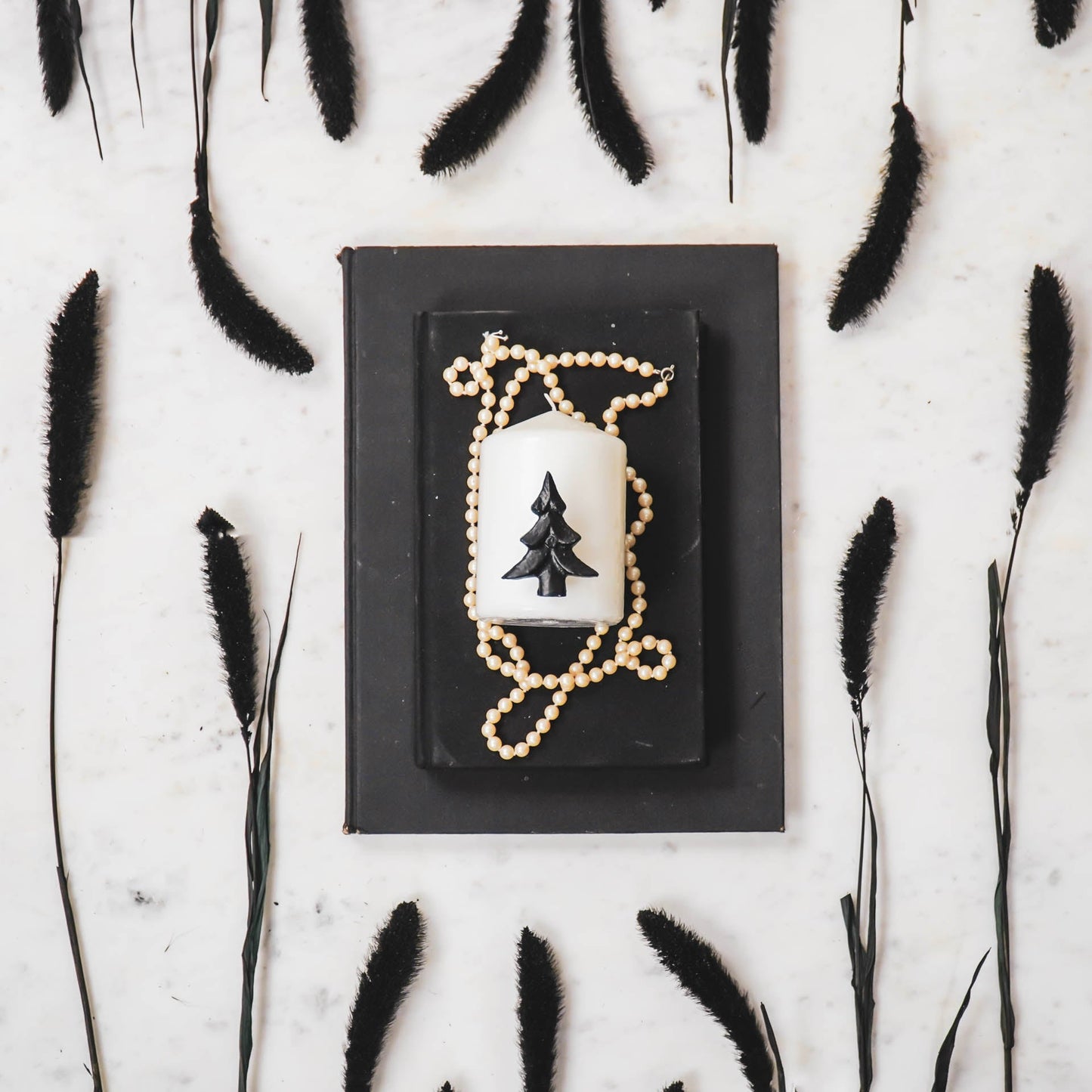 HV Kerstboom Kaarsenpinnen - Zwart - Set van 2 - 5x4x3cm