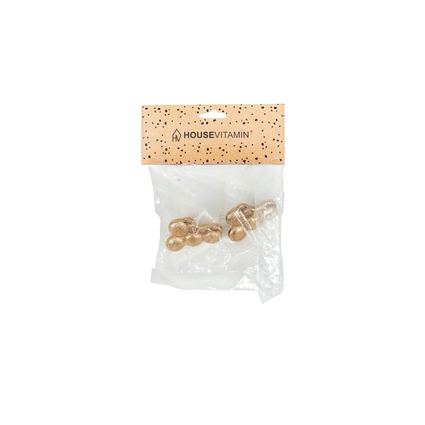 HV Bubbels Kaarsenpinnen - Goud - Set van 2 - 8x4cm