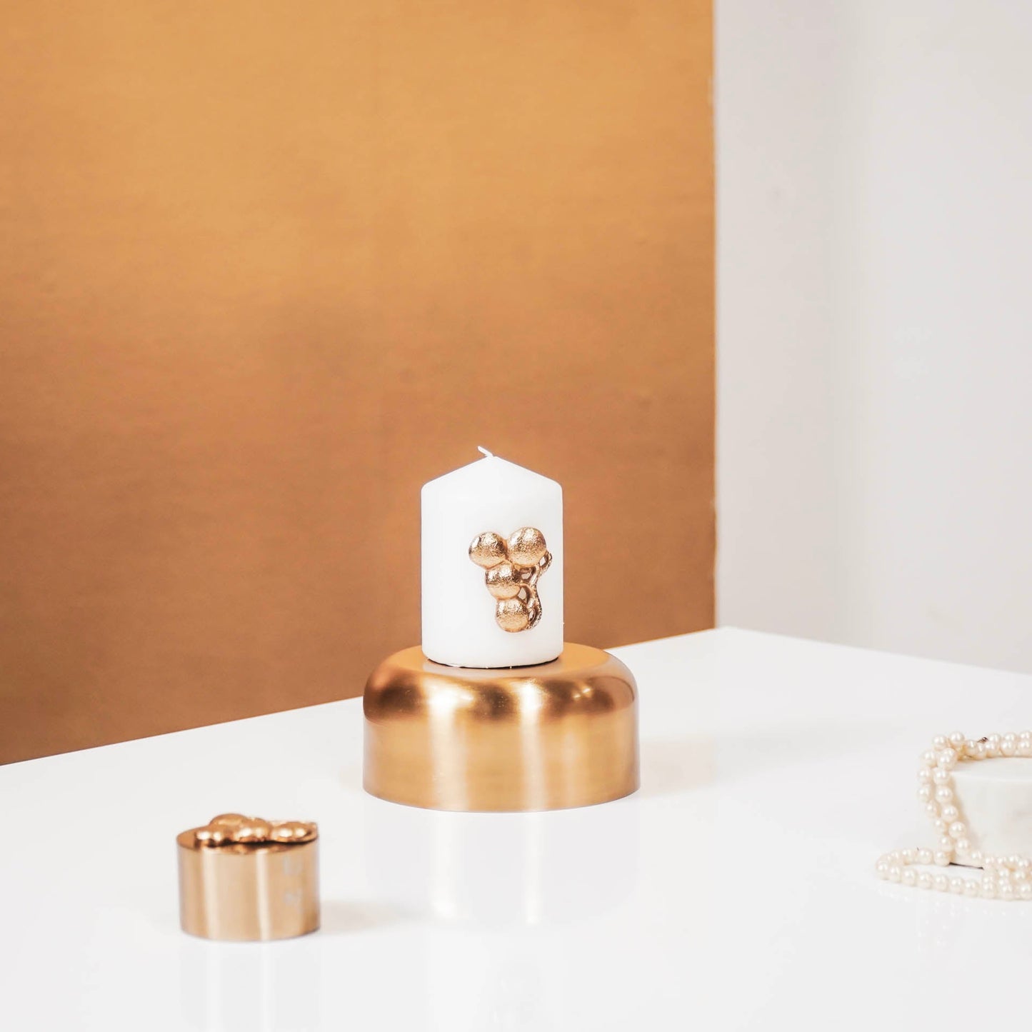 HV Bubbels Kaarsenpinnen - Goud - Set van 2 - 8x4cm
