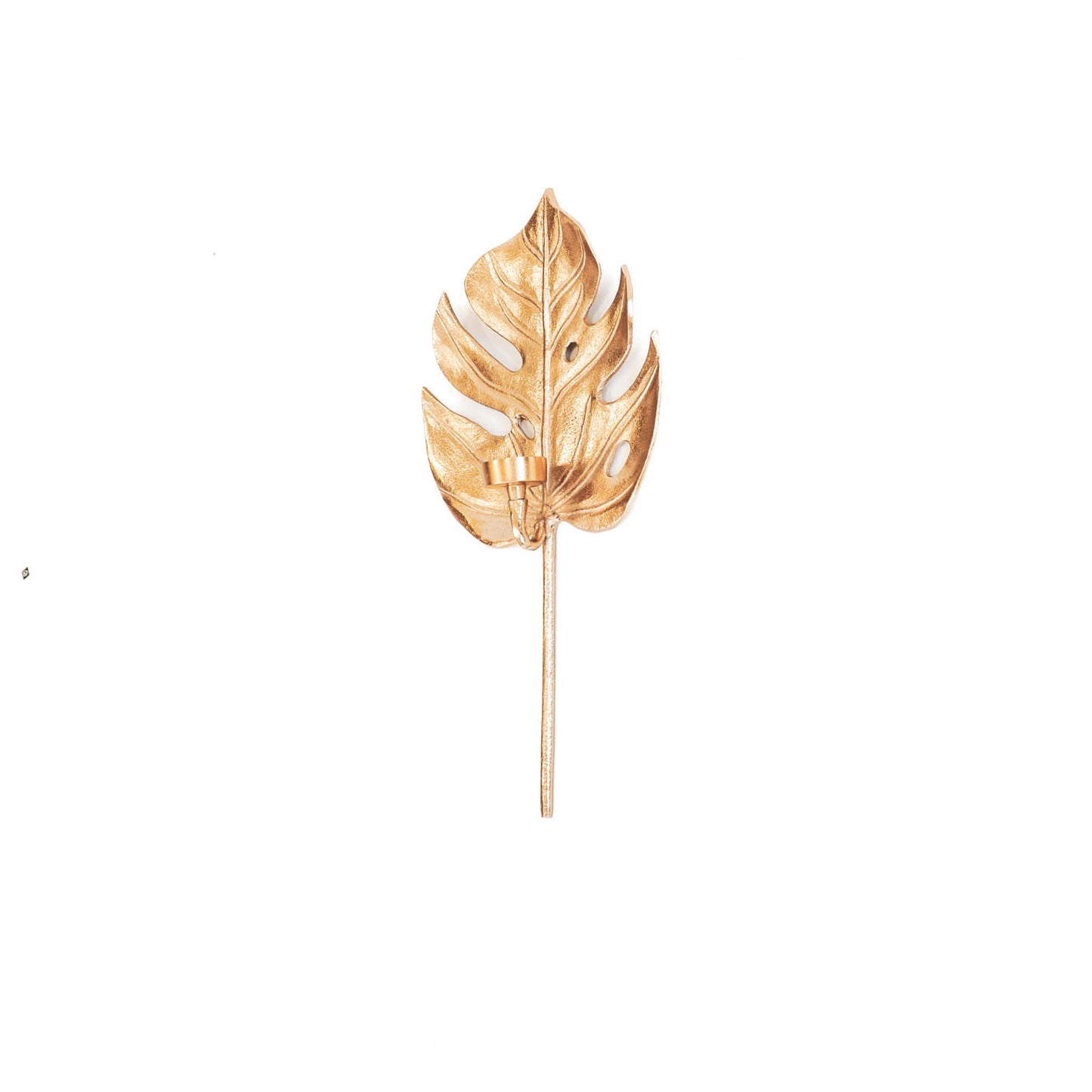 HV Monstera blad Kandelaar - |Goud - 23x8x47cm