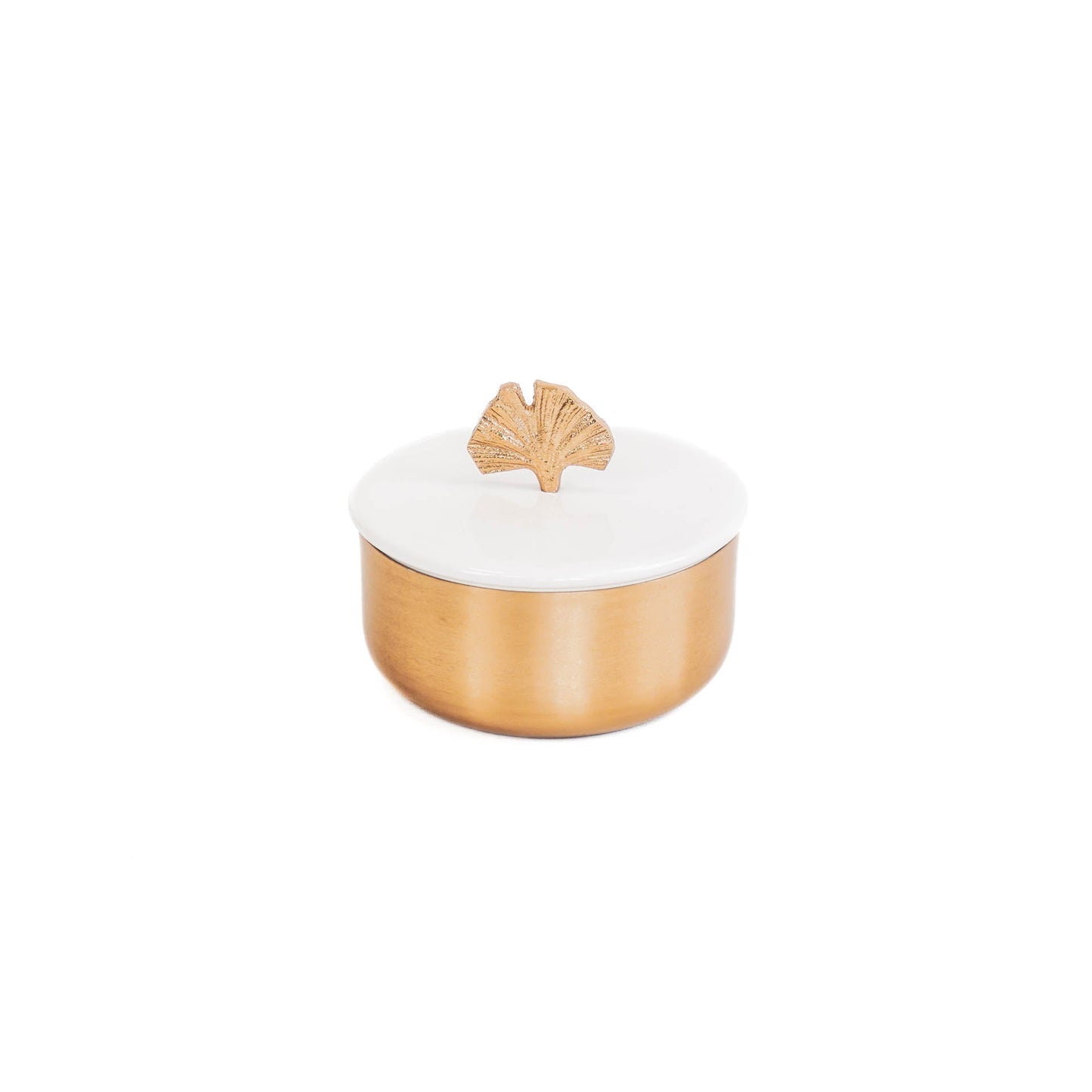 HV Ginko Box - Goud/Wit - 14x10cm