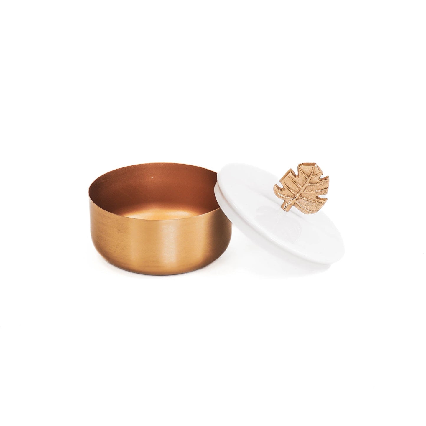 HV Monstera Box - Goud/Wit - 14x10 cm