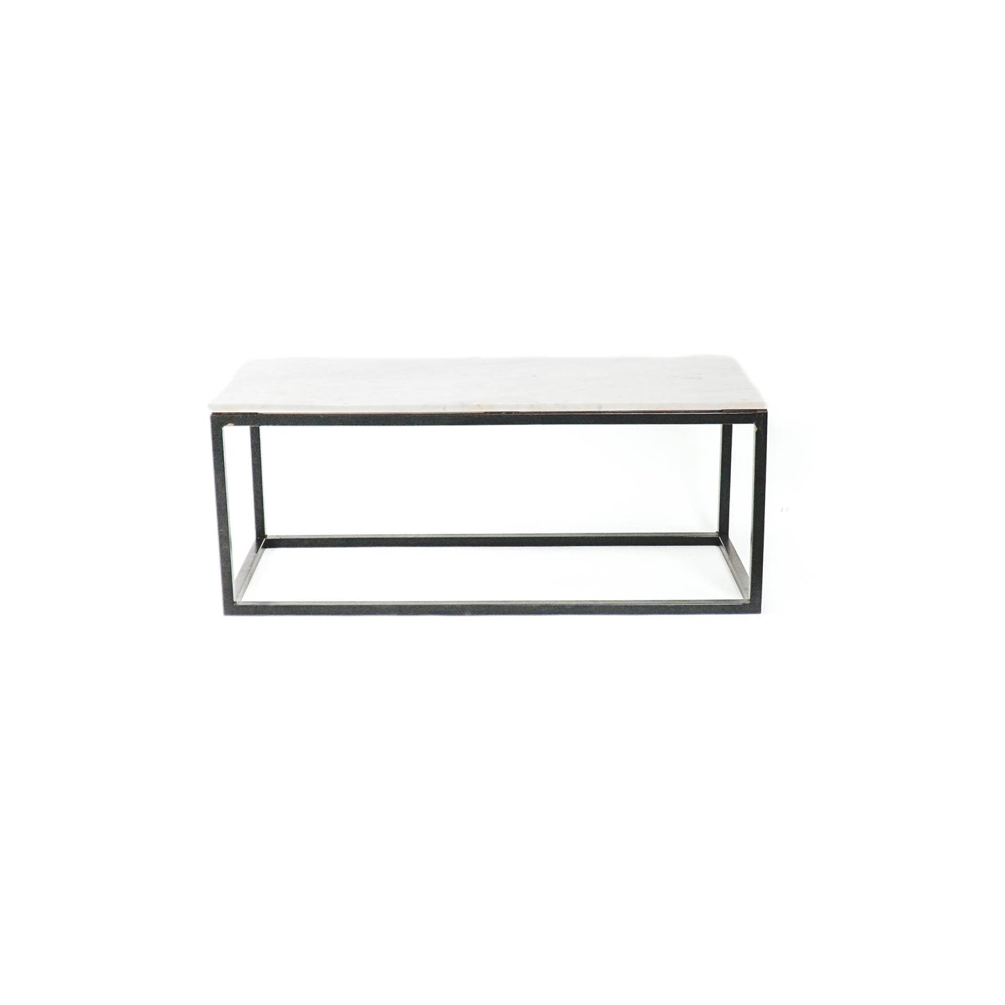 HV Rechthoekige Marmeren Bijzettafel -Zwart - 90x40x60cm