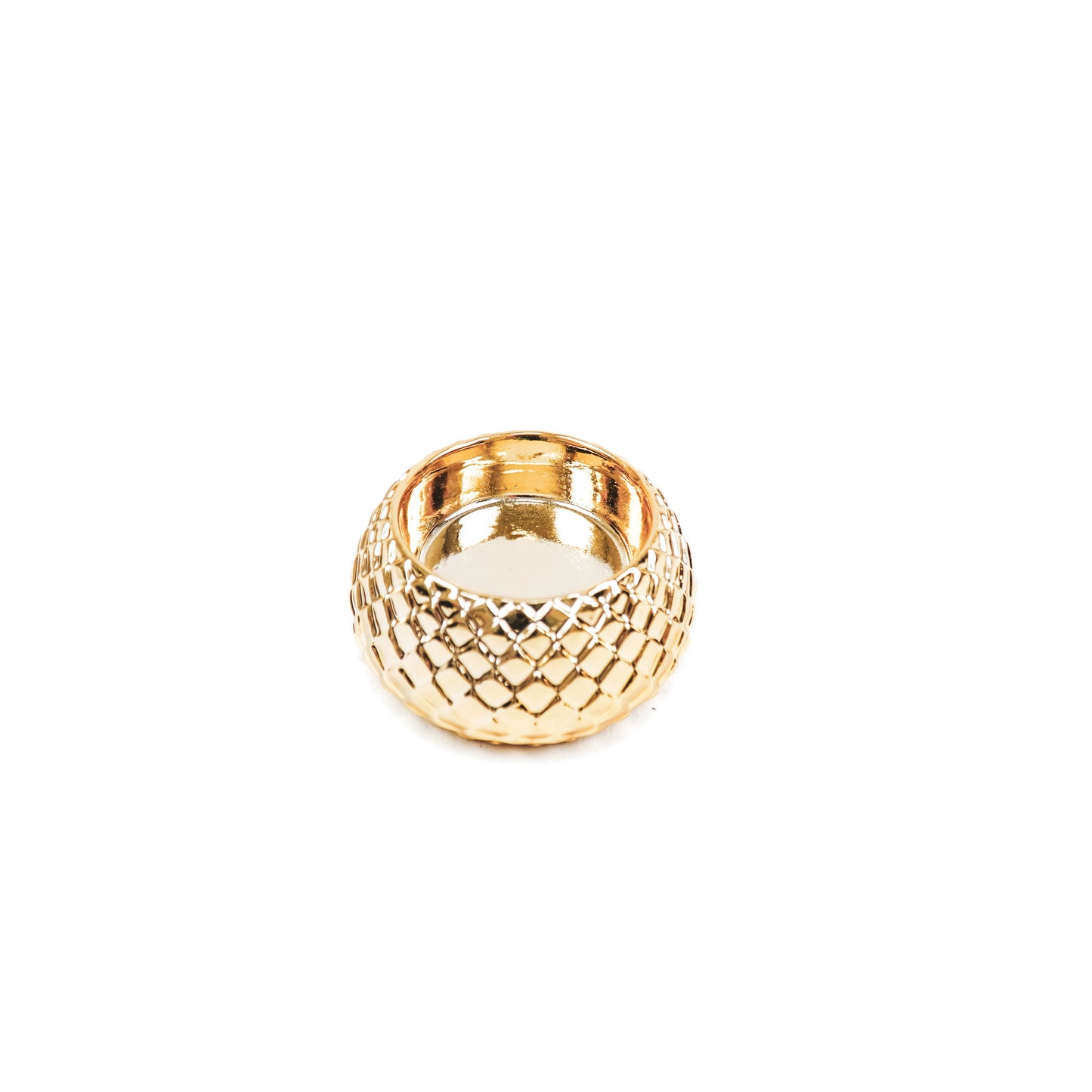 HV Gouden schubben waxinelichthouder S - 7x7x4 cm