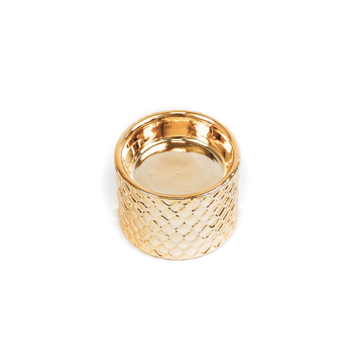 HV Gouden schubben waxinelichthouder Cilinder - 6x6x4cm