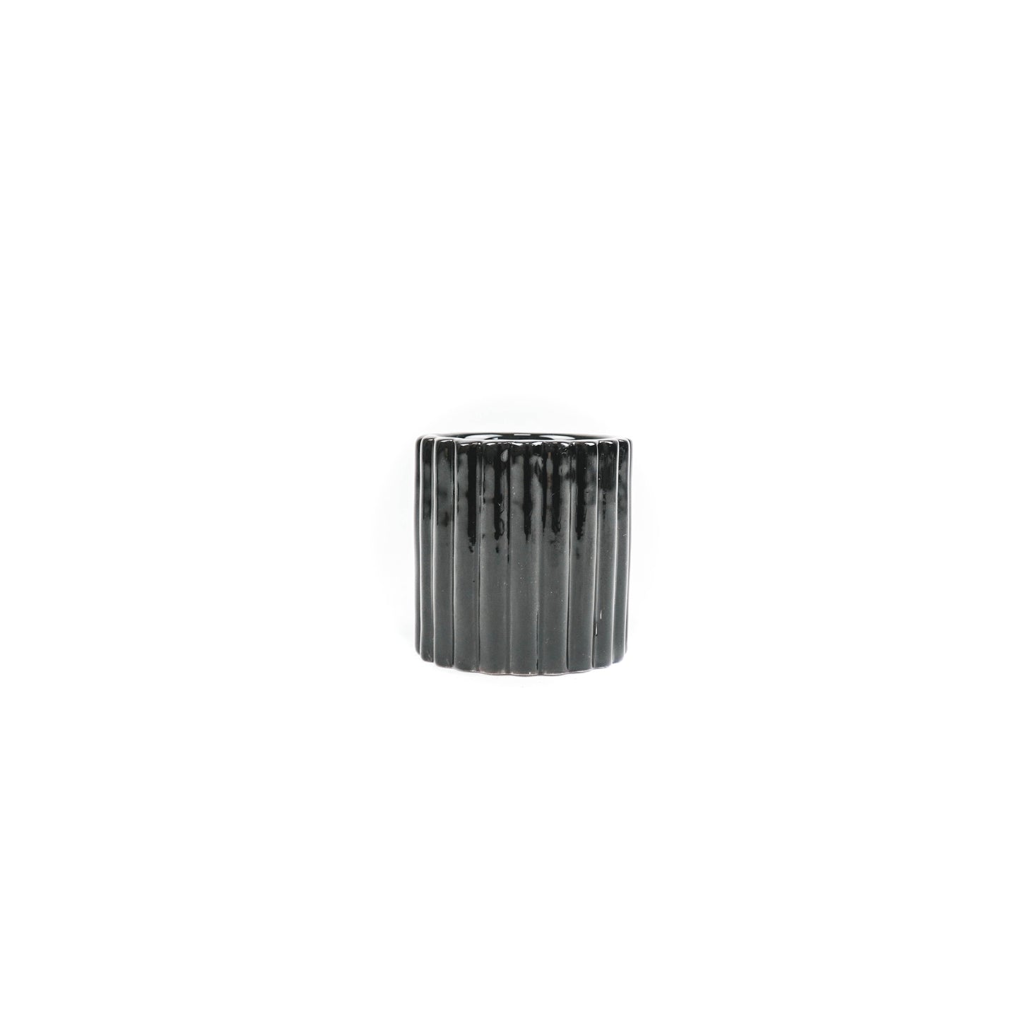 HV Diagonaal Ribbel waxinelichthouder Cilinder - 7x7x6cm - Goud