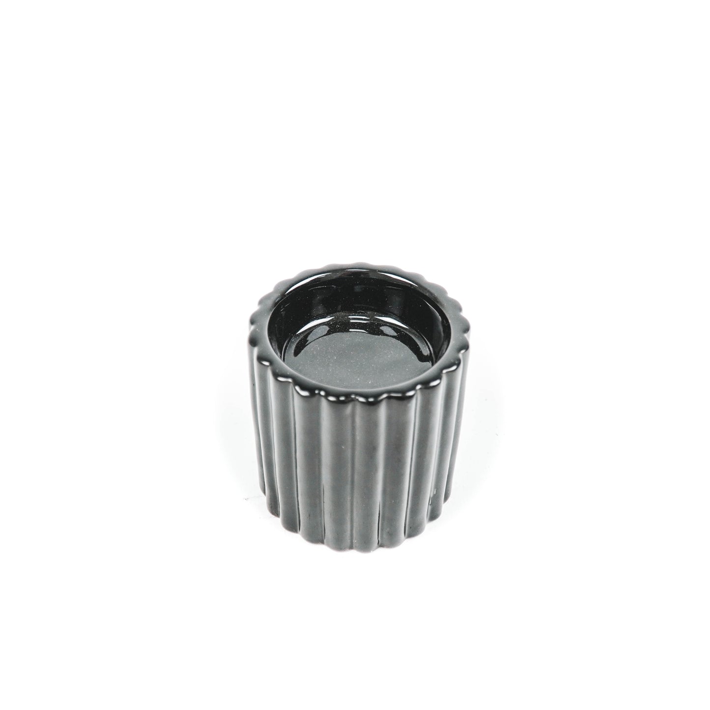 HV Diagonaal Ribbel waxinelichthouder Cilinder - 7x7x6cm - Goud