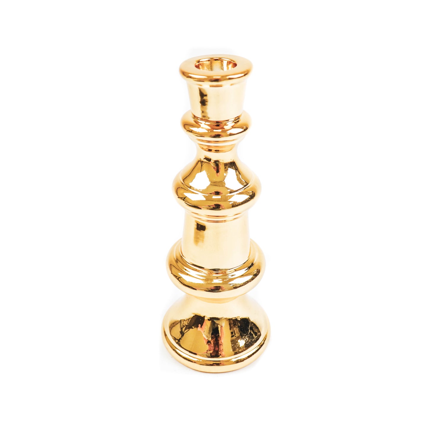 HV Schaak Kandelaar L - 9x9x23 cm - Goud