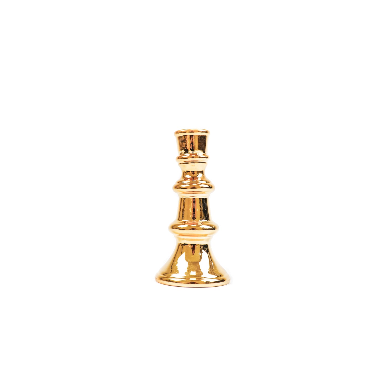 HV Schaak Kandelaar M - 7x7x14 cm - Goud