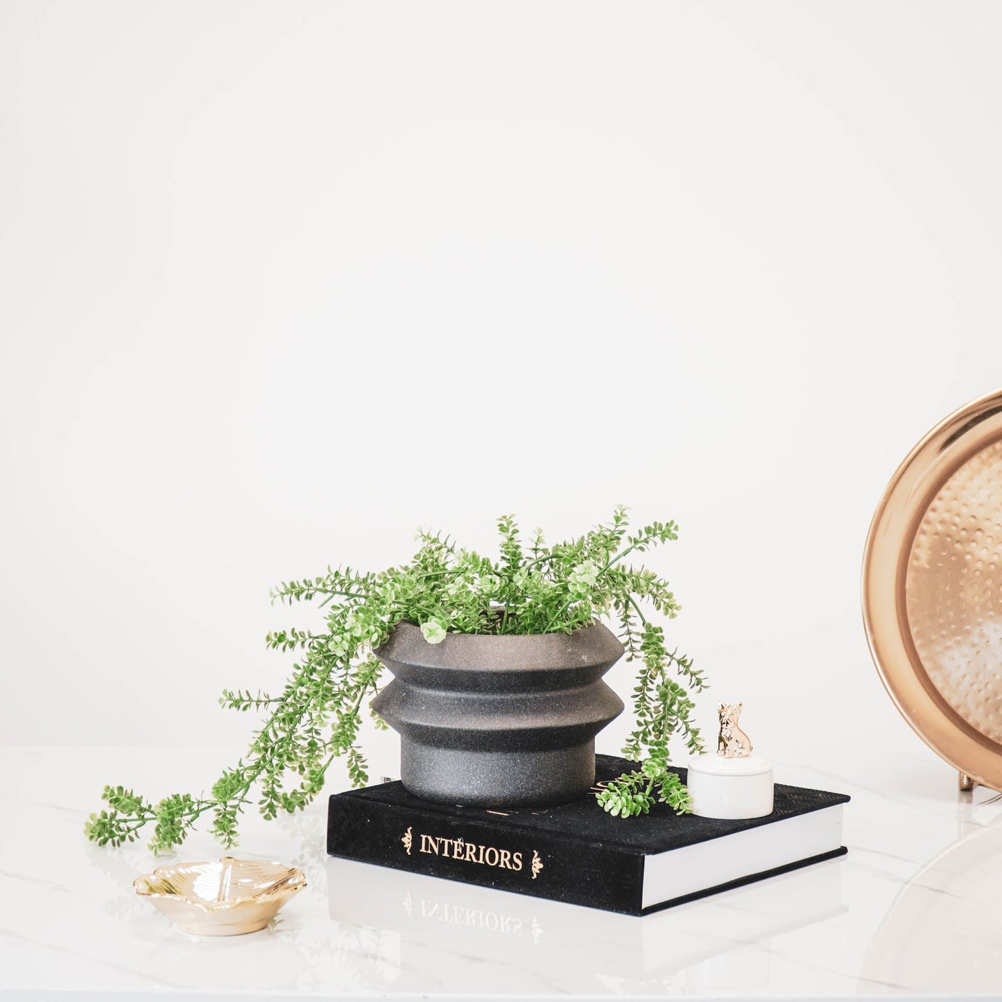 HV Organische Vorm Pot - Black - 19x19x13cm